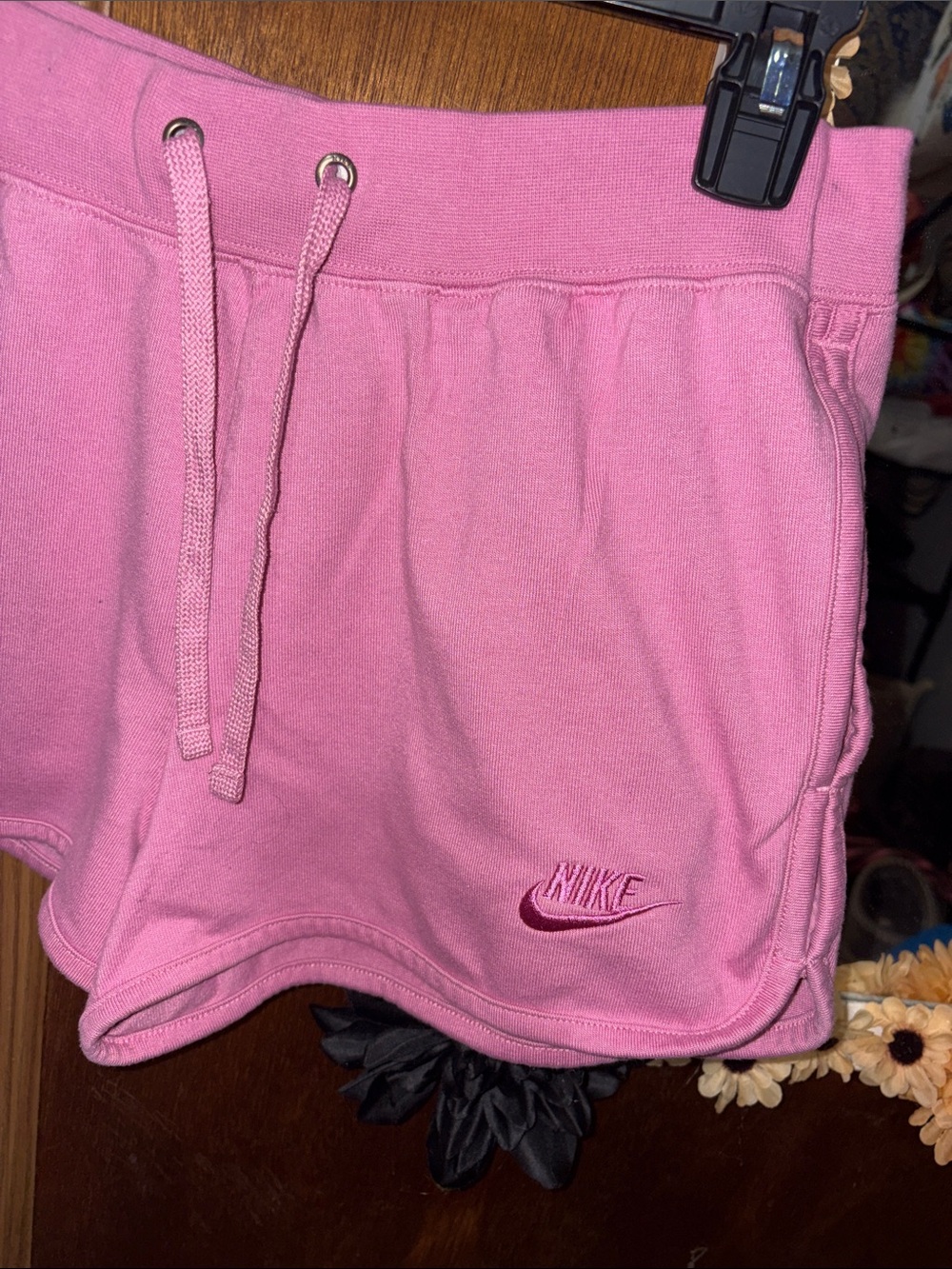 Nike Women's Pink Shorts with Drawstring - Picture 2 of 5